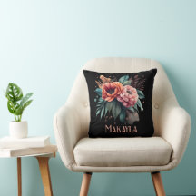 Personalised Floral Chic Peonies on Black