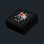 Personalised Floral Chic Peonies on Black Gift Box<br><div class="desc">This is the perfect gift for her. The soft floral design features watercolor blush shades of pink peonies and green leaves. Personalise with a name.  Ideal gift idea for Christmas Gift,  Mother's Day,  wedding gift,  birthday,  and any other special occasion.</div>