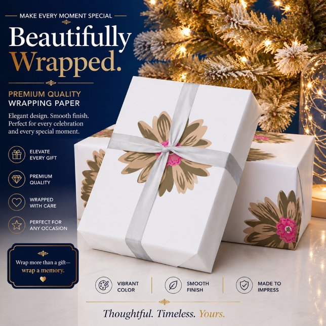 Personalised Floral Christmas Wrapping Paper (Creator Uploaded)