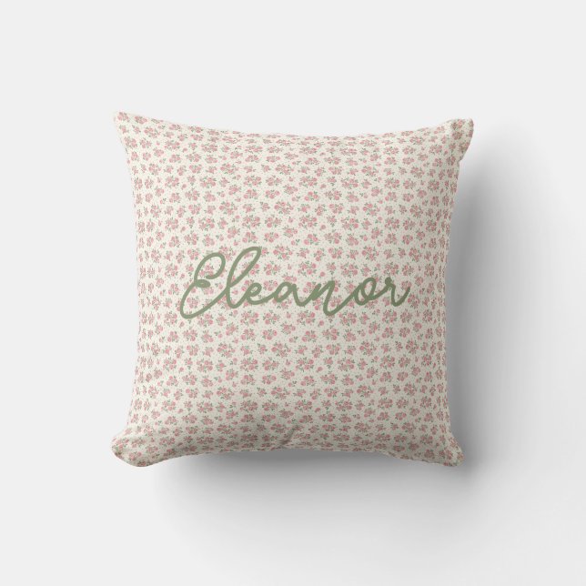 Personalised Floral Cottagecore Pillow (Front)