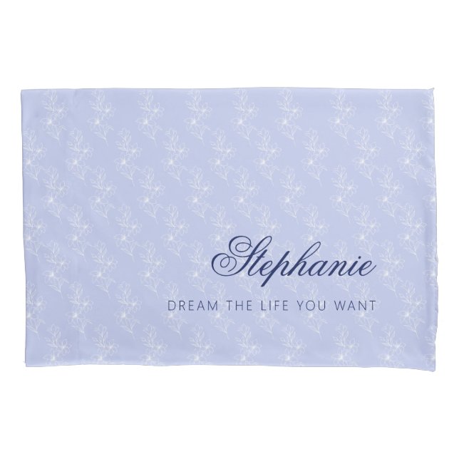 Personalised  Floral Custom Name Pillowcase (Front)