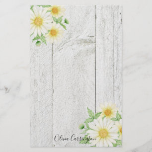 Personalised Floral Daisies Stationery