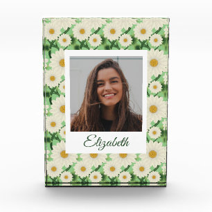 Personalised Floral Daisy Pattern Photo Block