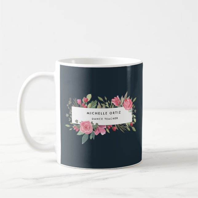 Personalised Floral Dance Teacher Coffee Mug (Left)