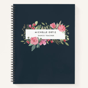 Personalised Floral Dance Teacher Notebook