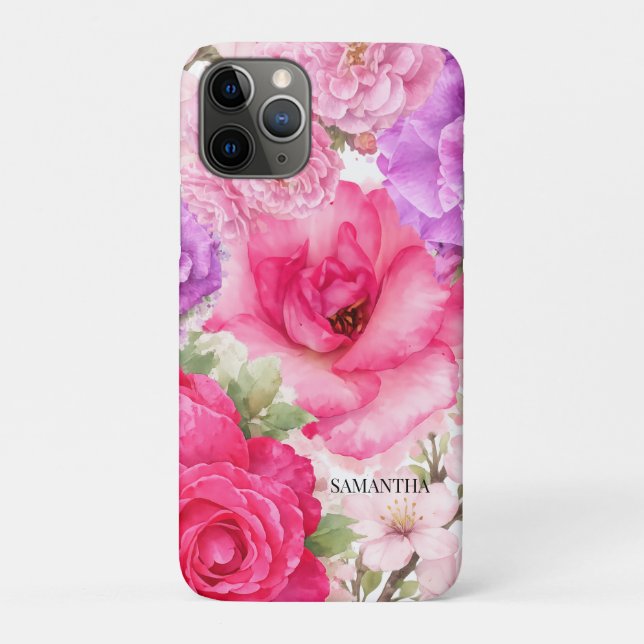 Personalised Floral Design Case-Mate iPhone Case (Back)