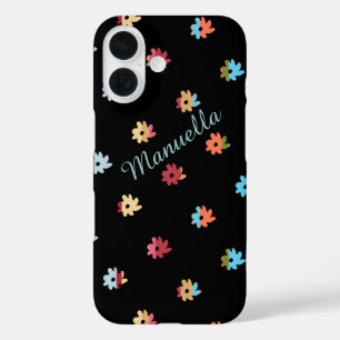 personalised floral design . coloured flowers iPhone 16 case