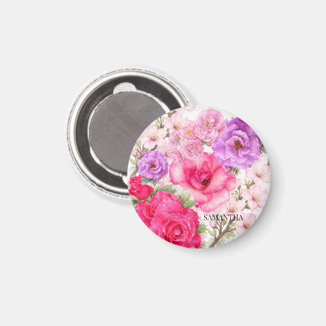 Personalised Floral Design Magnet (Front/Back)