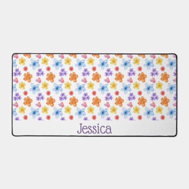 Personalised Floral Desk Mat (Front)