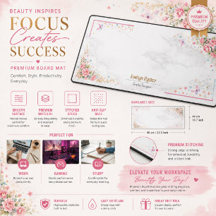 Personalised Floral Desk Mat - Elegant Workspace 