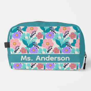 Personalised Floral Dopp Kit