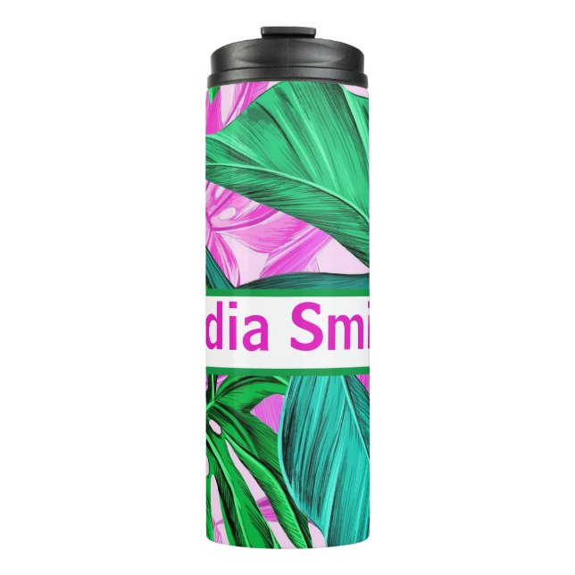 Personalised floral drink tumbler (Front)