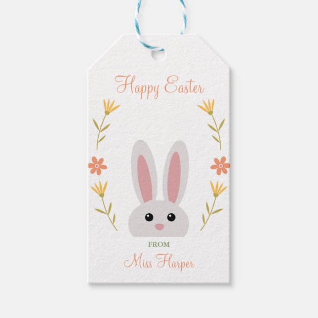Personalised Floral Easter Gift Tags (Front)