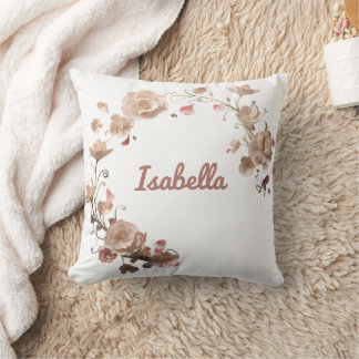 Personalised Floral Elegance Throw Pillow