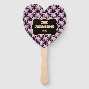 Personalised Floral Family name design Hand Fan