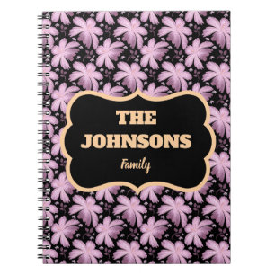 Personalised Floral Family name design Notebook