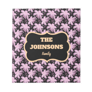 Personalised Floral Family name design Notepad