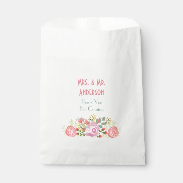 Personalised floral favour bags (Front)