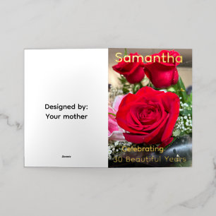 Personalised Floral Foil Birthday Card