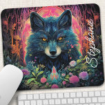 Personalised Floral Forest Wolf Mouse Pad<br><div class="desc">Transform your workspace into a mystical oasis with this personalised mouse pad featuring a majestic wolf adorned with vibrant floral patterns. The enchanting scene, set within a lush forest, evokes a sense of tranquillity and wonder. Add a personal touch with your name or a meaningful quote. The smooth surface ensures...</div>