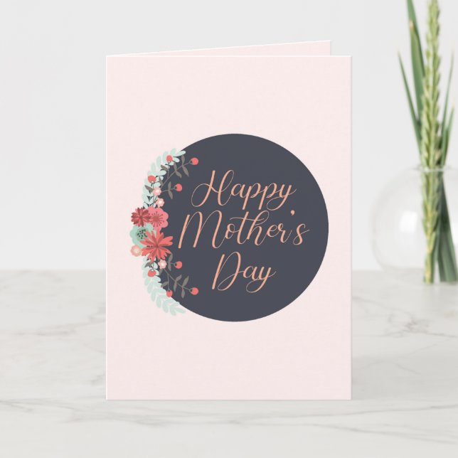 Personalised floral frame Happy Mothers Day Card (Front)