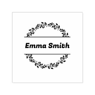 Personalised Floral Frame  Self-inking Stamp