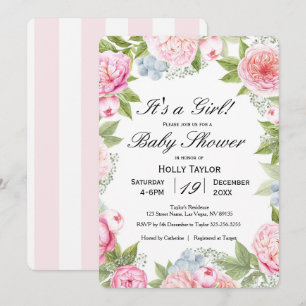 Personalised Floral Garden Baby Shower Invitation