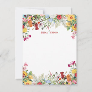 Personalised Floral Garden Colourful Flowers Card
