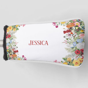 Personalised Floral Garden Colourful Flowers Golf Head Cover