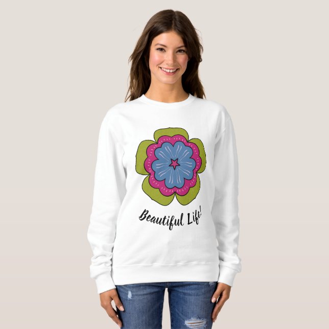 Personalised Floral Graphic Women's  Sweatshirt (Front Full)