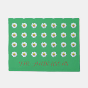 Personalised Floral Green  Doormat