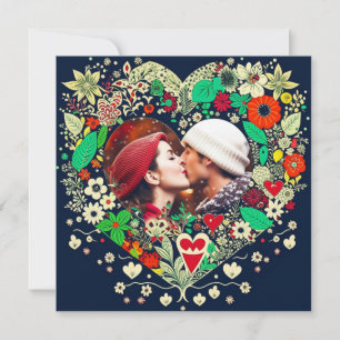 Personalised Floral Heart Frame Romantic Gift