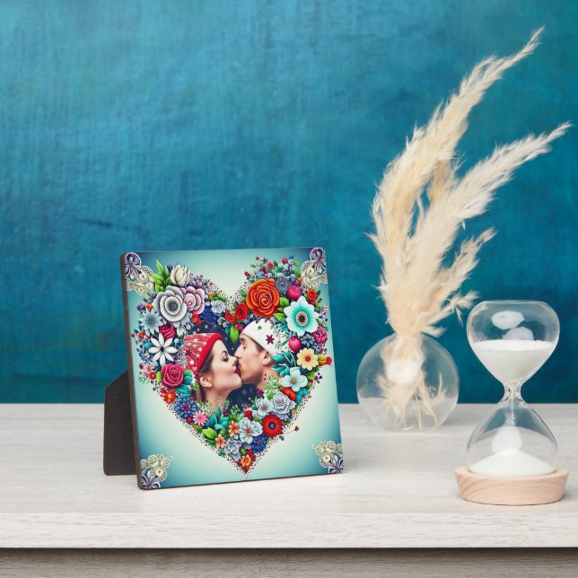 Personalised Floral Heart Frame Romantic Gift (Insitu)