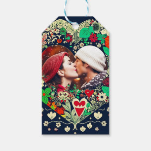 Personalised Floral Heart Frame Romantic Gift Gift Tags