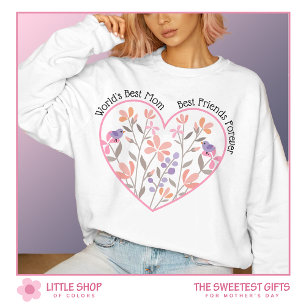 Personalised Floral Heart Mothers Day Sweatshirt