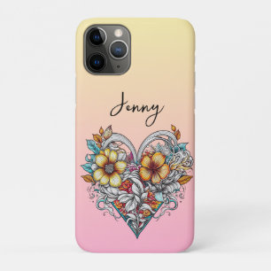 Personalised Floral Heart Romantic Case-Mate iPhone Case