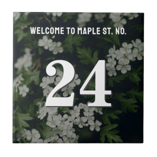 Personalised Floral House / Apartment Number Tile