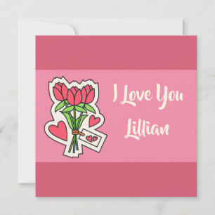 Personalised Floral I Love You Valentines Day Card