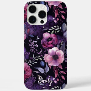 Personalised Floral in Purple and Pink Watercolor iPhone 16 Pro Max Case