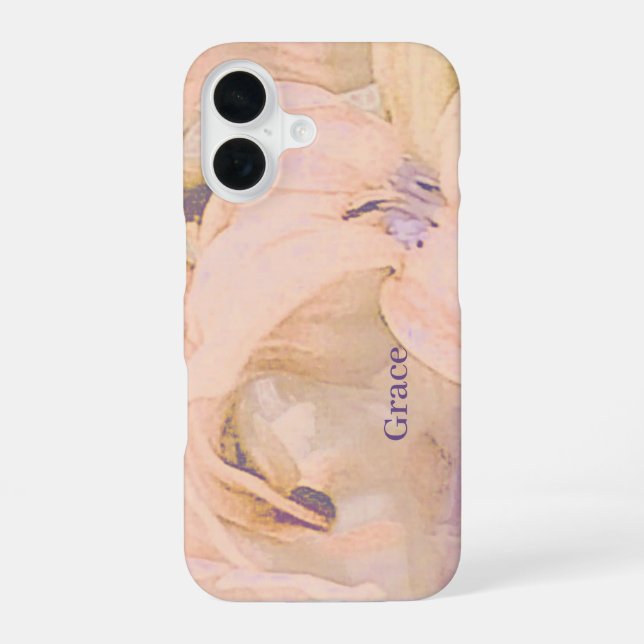 Personalised Floral  iPhone 16 Case (Back)