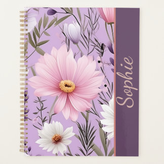 Personalised Floral Lavender Planner with Name