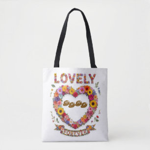 Personalised Floral Love Heart – Custom Mama & Mum Tote Bag