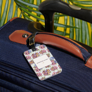 Personalised Floral Luggage Tag Adventure Awaits