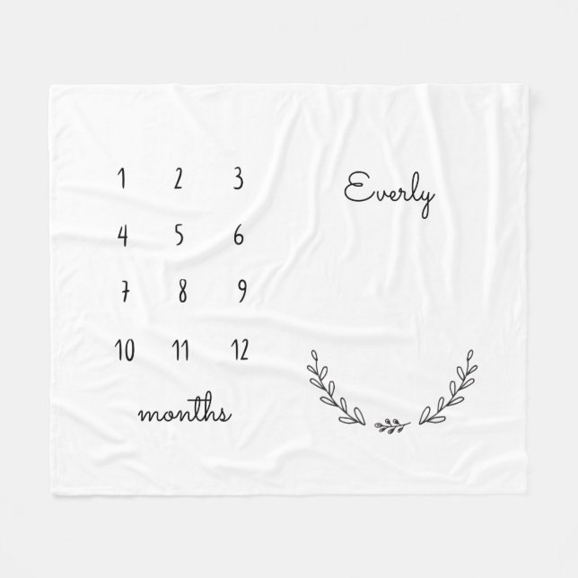 Personalised Floral Milestone Blanket (Front (Horizontal))