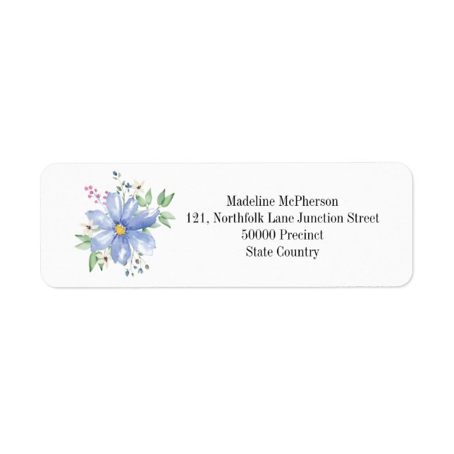 Personalised Floral Monogram Blue Wildflowers (Front)
