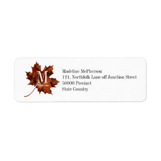 Personalised Floral Monogram Fall Maple Leaf