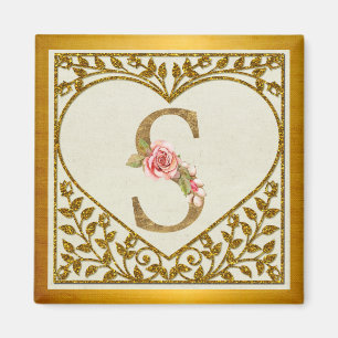 Personalised Floral Monogram, From A to Z Magnet