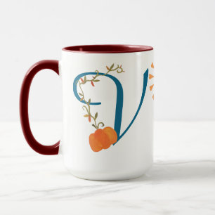 Personalised Floral Monogram  Mug
