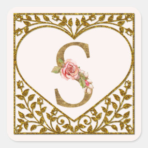 Personalised Floral Monogram Sticker
