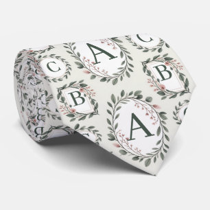 Personalised Floral Monogram  Tie